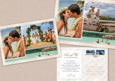 Wedding postcard design and print